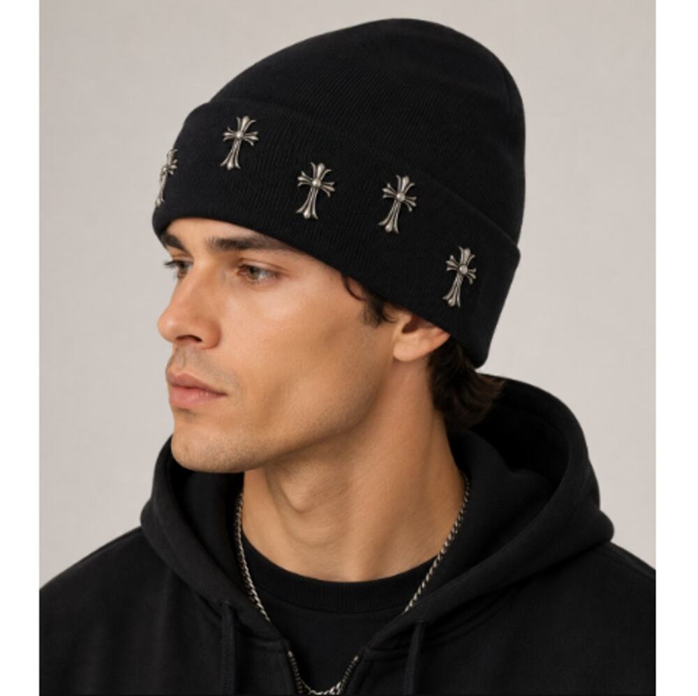 Watson Cross Charm Shadow Beanie Hat Black One Size